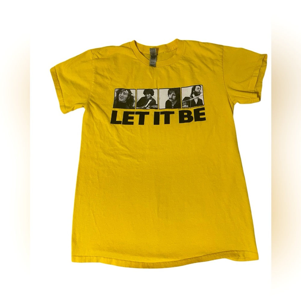 GildanUnisex “Let It Be” Short-Sleeve Tee, Yellow, Size S
